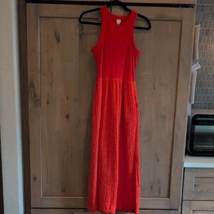 Loft Mixed Media (Ribbed + Gauze Skirt) Maxi Dress